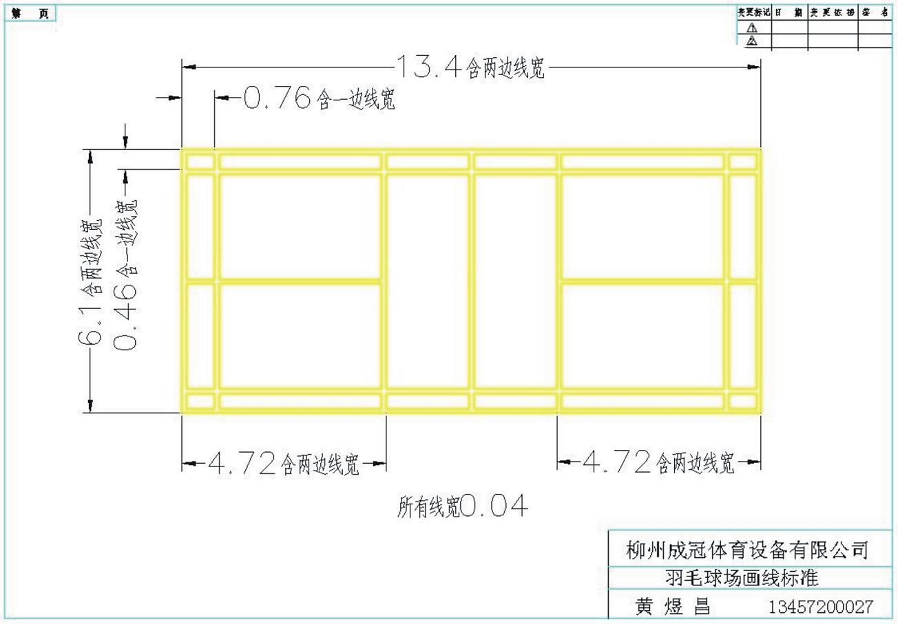 羽毛球場尺寸標準